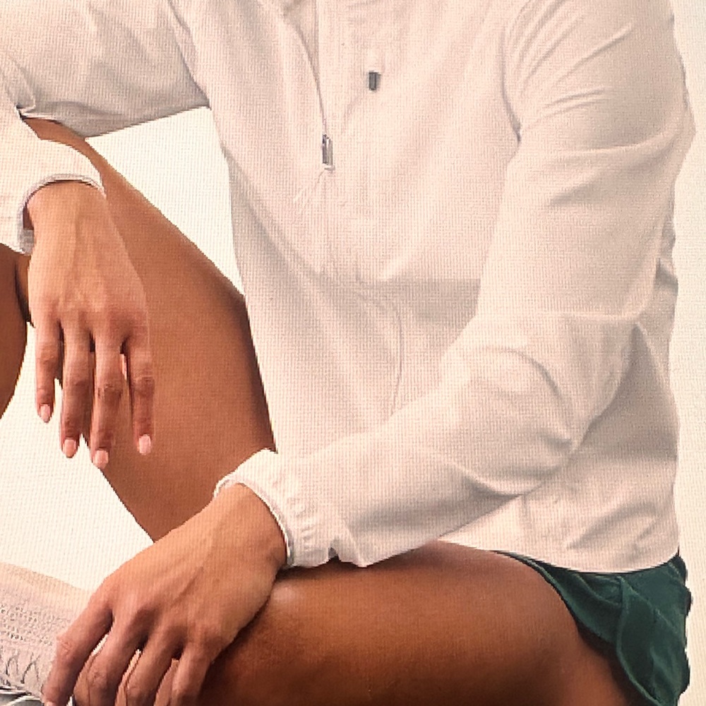 White Long-Sleeve Athletic Top